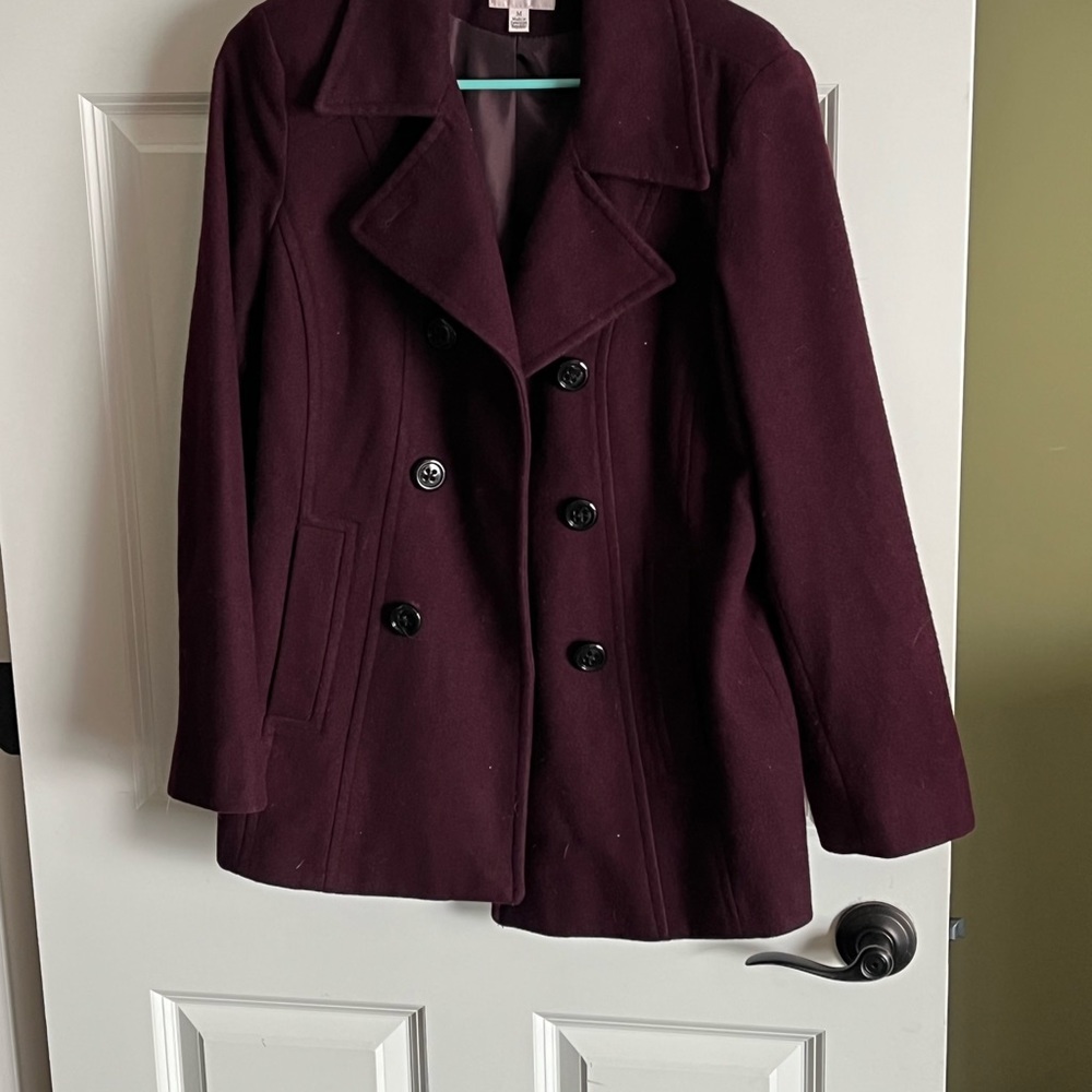 Burgundy Pea Coat